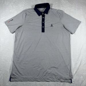 RLX Polo Shirt Mens Blue Striped Ralph Lauren‎ Golf Performance XL